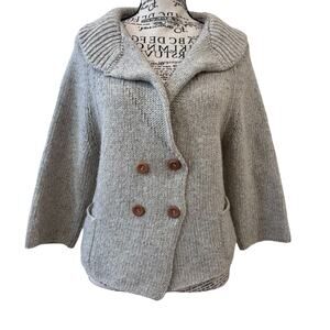 Matilde Size M Gray Cashmere Wool Cardigan Sweater Designer Italy